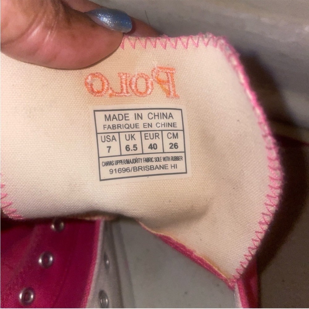 Polo Ralph Lauren Pink Canvas Sneakers - Picture 2 of 4